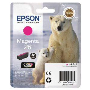 Originale Epson inkjet cartuccia orso polare Claria Premium 26 - 4.5 ml - magenta - C13T26134012