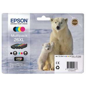 Originale Epson inkjet conf. 4 cartucce A.R. orso polare Claria Premium 26XL/- n+c+m+g - C13T26364010