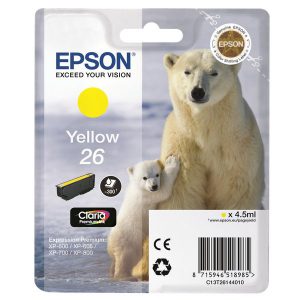 Originale Epson inkjet cartuccia orso polare Claria Premium 26 - 4.5 ml - giallo - C13T26144012