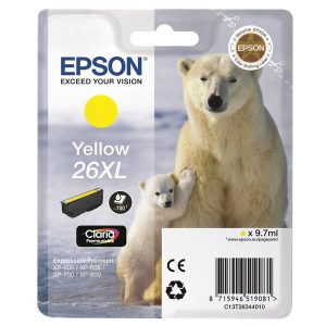 Originale Epson inkjet cartuccia A.R. orso polare Claria Premium 26XL - 9.7 ml - giallo - C13T26344012