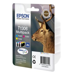 Originale Epson inkjet conf. 3 cartucce ink pigm. cervo Durab. U. T1306 - 30.3 ml - c+m+g - C13T13064012