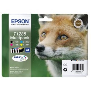 Originale Epson inkjet conf. 4 cartucce ink pigm. volpe Durab. U. T1285 - 16.4 ml- n+c+m+g - C13T12854012