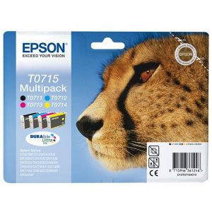 Originale Epson inkjet conf. 4 cartucce ghepardo Durabrite Ultra T0715 - n+c+m+g - C13T07154012