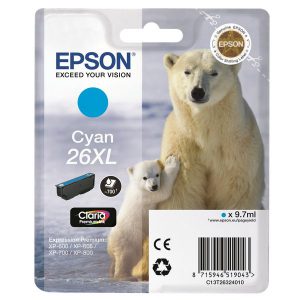 Originale Epson inkjet cartuccia A.R. orso polare Claria Premium 26XL - 9.7 ml - ciano - C13T26324012