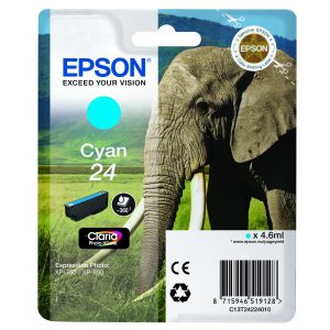 Originale Epson inkjet cartuccia elefante Claria Photo HD 24 - 4,6 ml - ciano - C13T24224012