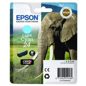 Originale Epson inkjet cartuccia elefante Claria Photo HD 24 - 5,1 ml - ciano chiaro - C13T24254012
