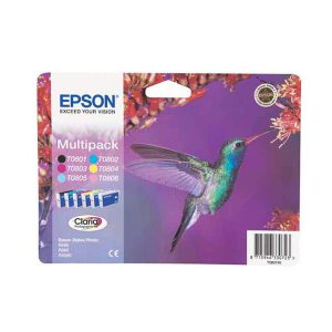 Originale Epson inkjet conf. 6 cartucce colibrì T080/blister RS - 6 colori - C13T08074011