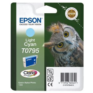 Originale Epson inkjet cartuccia gufo Claria T0795/blister RS - 11 ml - ciano chiaro - C13T07954010